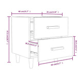 NNEVL Bed Cabinets 2 pcs Concrete Grey 40x35x47.5 cm