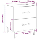 NNEVL Bedside Cabinets 2pcs White 40x35x47.5 cm