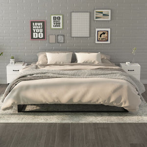 NNEVL Bedside Cabinets 2pcs White 40x35x47.5 cm