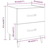NNEVL Bedside Cabinet Concrete Grey 40x35x47.5 cm