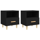 NNEVL Bedside Cabinets 2 pcs Black 40x35x47 cm