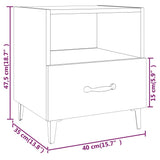 NNEVL Bedside Cabinet High Gloss White Engineered Wood