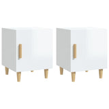 NNEVL Bedside Cabinets 2 pcs High Gloss White Engineered Wood