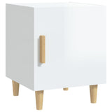 NNEVL Bedside Cabinets 2 pcs High Gloss White Engineered Wood