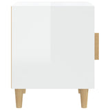 NNEVL Bedside Cabinets 2 pcs High Gloss White Engineered Wood