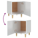 NNEVL Bedside Cabinets 2 pcs High Gloss White Engineered Wood