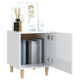 NNEVL Bedside Cabinets 2 pcs High Gloss White Engineered Wood