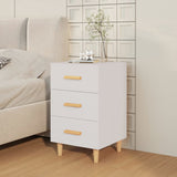 NNEVL Bedside Cabinet High Gloss White 40x40x66 cm Engineered Wood