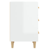 NNEVL Bedside Cabinet High Gloss White 40x40x66 cm Engineered Wood