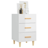 NNEVL Bedside Cabinet High Gloss White 40x40x66 cm Engineered Wood