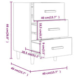 NNEVL Bedside Cabinet High Gloss White 40x40x66 cm Engineered Wood