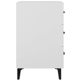NNEVL Bedside Cabinet White 40x40x66 cm Engineered Wood