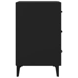 NNEVL Bedside Cabinet Black 40x40x66 cm Engineered Wood
