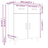 NNEVL Sideboard White 69.5x34x89 cm Engineered Wood