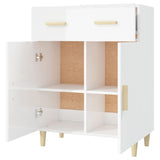 NNEVL Sideboard High Gloss White 69.5x34x89 cm Engineered Wood