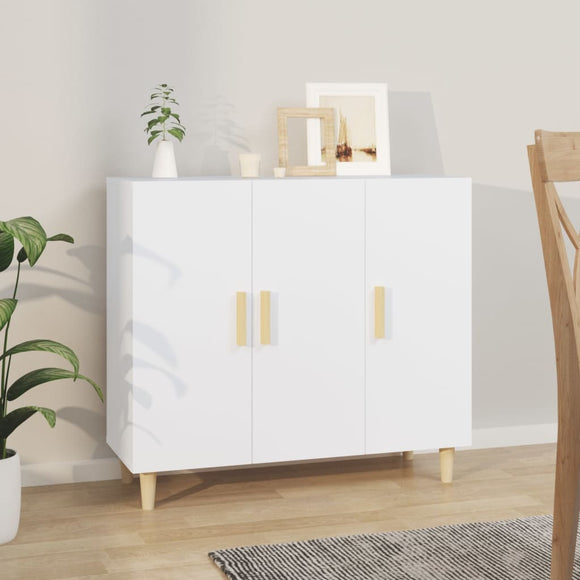 NNEVL Sideboard White 90x34x80 cm Engineered Wood