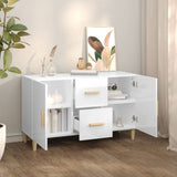 NNEVL Sideboard High Gloss White 100x36x60 cm Engineered Wood
