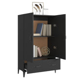NNEVL Highboard Black 70x31x115 cm Engineered Wood
