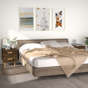 NNEVL Bed Cabinets 2 pcs Brown Oak 40x35x47.5 cm