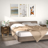 NNEVL Bed Cabinets 2 pcs Brown Oak 40x35x47.5 cm