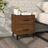 NNEVL Bedside Cabinet Brown Oak 40x35x47.5 cm