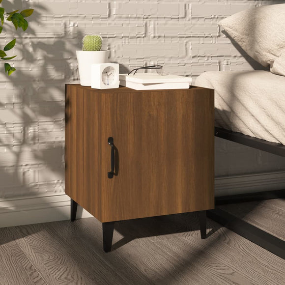 NNEVL Bedside Cabinet Brown Oak Engineered Wood