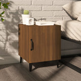 NNEVL Bedside Cabinet Brown Oak Engineered Wood