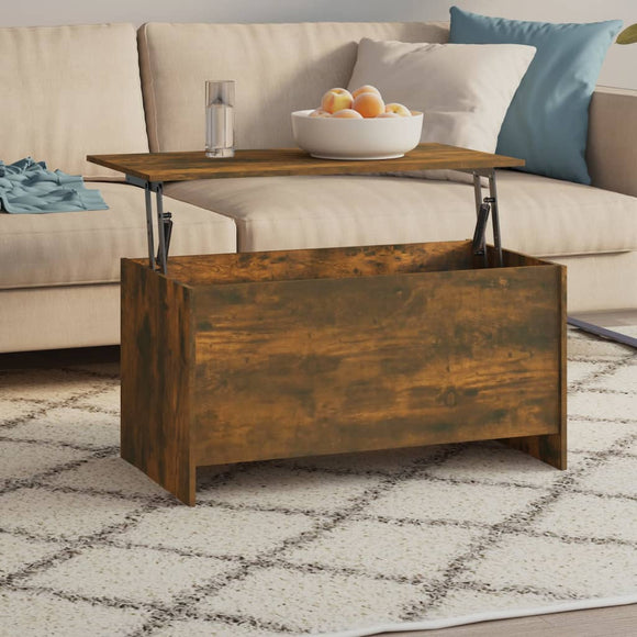 NNEVL Coffee Table Smoked Oak 102x55.5x52.5 cm Engineered Wood