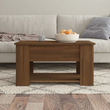 NNEVL Coffee Table Brown Oak 79x49x41 cm Engineered Wood