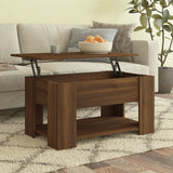 NNEVL Coffee Table Brown Oak 79x49x41 cm Engineered Wood