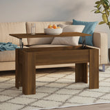 NNEVL Coffee Table Brown Oak 101x49x52 cm Engineered Wood