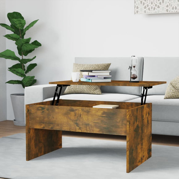 NNEVL Coffee Table Smoked Oak 80x50.5x41.5 cm Engineered Wood