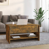 NNEVL Coffee Table Smoked Oak 80x50x40 cm Engineered Wood