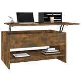 NNEVL Coffee Table Smoked Oak 80x50x40 cm Engineered Wood