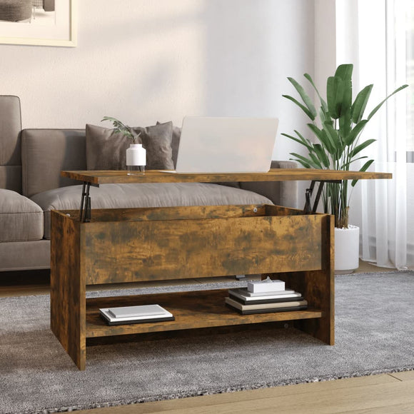 NNEVL Coffee Table Smoked Oak 80x50x40 cm Engineered Wood