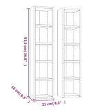 NNEVL CD Cabinets 2 pcs Grey Sonoma 21x16x93.5 cm Engineered Wood