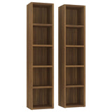 NNEVL CD Cabinets 2 pcs Brown Oak 21x16x93.5 cm Engineered Wood