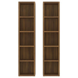 NNEVL CD Cabinets 2 pcs Brown Oak 21x16x93.5 cm Engineered Wood