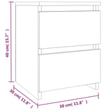 NNEVL Bedside Cabinets 2 pcs Smoked Oak 30x30x40 cm Engineered Wood