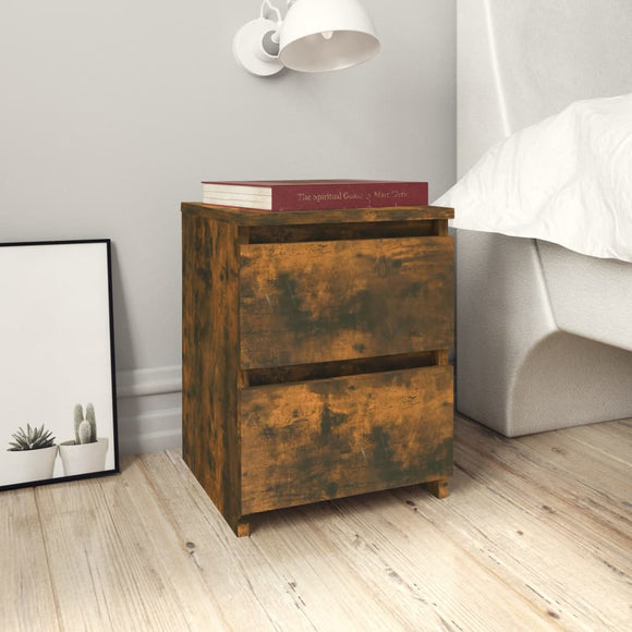 NNEVL Bedside Cabinets 2 pcs Smoked Oak 30x30x40 cm Engineered Wood