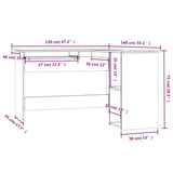NNEVL Corner Desk Grey Sonoma 120x140x75 cm Engineered Wood