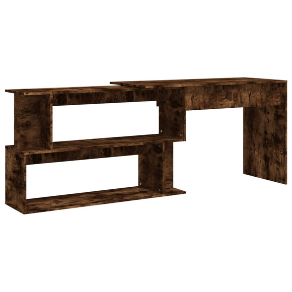 NNEVL Corner Desk Smoked Oak 200x50x76 cm Engineered Wood