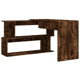 NNEVL Corner Desk Smoked Oak 200x50x76 cm Engineered Wood