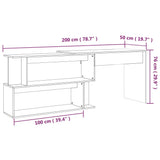 NNEVL Corner Desk Smoked Oak 200x50x76 cm Engineered Wood