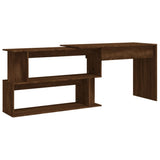 NNEVL Corner Desk Brown Oak 200x50x76 cm Engineered Wood