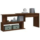NNEVL Corner Desk Brown Oak 200x50x76 cm Engineered Wood