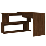 NNEVL Corner Desk Brown Oak 200x50x76 cm Engineered Wood