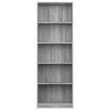 NNEVL 5-Tier Book Cabinet Grey Sonoma 60x24x175 cm Engineered Wood