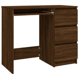 NNEVL Desk Brown Oak 90x45x76 cm Engineered Wood