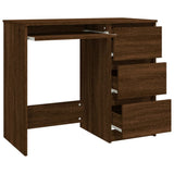 NNEVL Desk Brown Oak 90x45x76 cm Engineered Wood